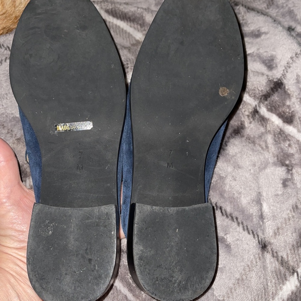 Neiman Marcus blue suede mules - Picture 5 of 6